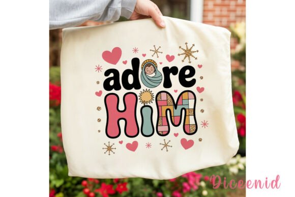 Adore Him Baby Jesus Sublimation Design for T-Shirt Designs