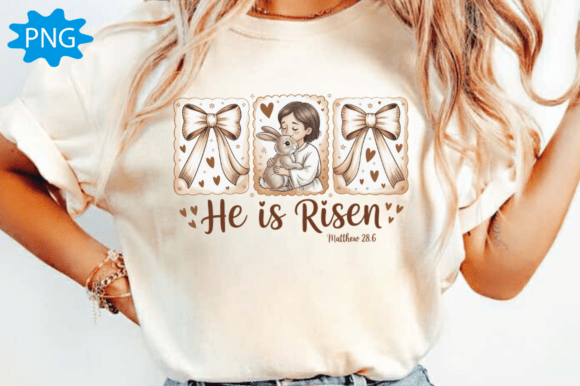 Brush Stroke Jesus PNG: He is Risen T-Shirt Designs