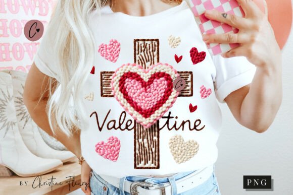 Christian Valentine PNG Latch Hook Yarn T-Shirt Designs