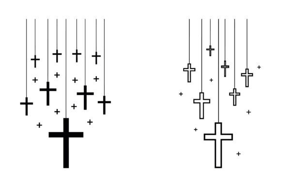 Hanging Cross Christian Minimal Design T-Shirt Designs