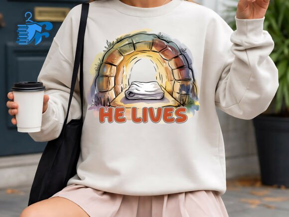 He Lives Christian Easter Design: T-Shirt Designs