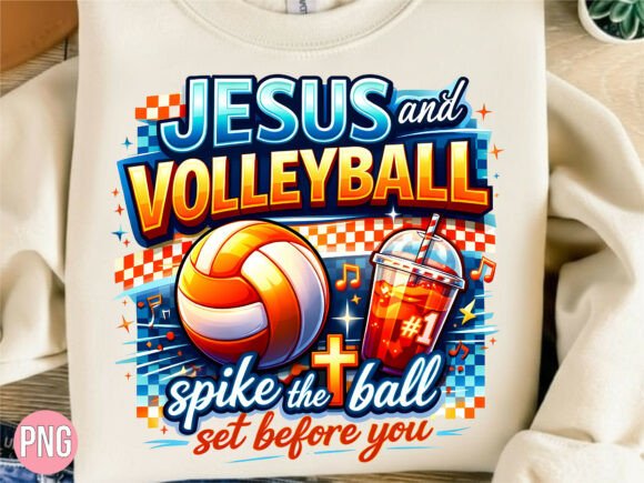 Jesus and Volleyball Spike the Ball PNG — T-Shirt Designs