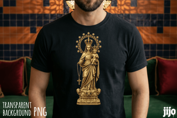 Madonna Jesus Rosary Catholic PNG for T-Shirt Designs